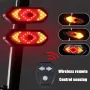 BIKIGHT Bicycle Solar Charging Wireless Remote Control Turn Signal Taillights USB Rechargeable Waterproof Bike Rear Light for Outdoor Night Riding Safety