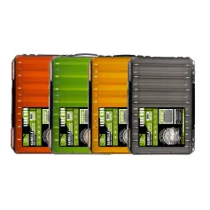 SAMOLLA 10 Compartments Small Double Fishing Tackle Box Portable Handle Lure Baits Container Y-slot Storage Organizer