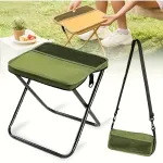 IPRee Wear-resistant Foldable Backpack Stool Portable Small Mazar Satchel Pen Bag Camping Stool Lightweight Outdoor Folding Chair for Fishing Travel