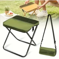 IPRee Wear-resistant Foldable Backpack Stool Portable Small Mazar Satchel Pen Bag Camping Stool Lightweight Outdoor Folding Chair for Fishing Travel