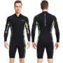 DIVE&SAIL Men's 1.5mm Neoprene Shorty Wetsuit UV Resistant Front Zip Long Sleeve Diving Suit for Snorkeling Swimming Surfing