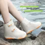 XANES 1Pair Bicycle Protective Gear Waterproof Non-slip Shoe Covers Easy Double Buckle Design Outdoor Reusable Overshoes Elastic Rain Boots Unisex