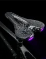 Road Bike Saddle MTB Bicycle Seat With Warning Taillight USB Charging PU Breathable Soft Seat Cushion Mountain Cycling Racing