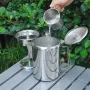 IPRee Percolator Coffee Pot Stainless Steel Camping Outdoor Stovetop Maker W/ Top Glass Knob 9 Cups Cold Brew Coffee Maker Coffeeware