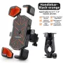 ROCKBROS 4.5''-7.2''Bicycle Phone Handlebar Holder 360° Rotation 30° Tilt Auto Locking Shockproof Non-slip Motorcycle Electric Vehicle Bike Bracket