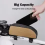 ESLNF Portable Bike Tube Bag Waterproof Big Capacity Top Zipper Hook Loop Strap Installation Nylon Bicycle Frame Bag for MTB Outdoor Riding
