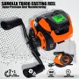 SAMOLLA Electronic Bait Casting Fishing Reel Large LED Screen 7.2:1 High Speed 10kg Max Drag Deep Position Memory Fish Alarm USB Rechargeable Casting Reel for Beach River Lake Offshore