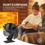 IPRee 6 Blades Heat Powered Stove Fan Black Fireplace Fan Log Wood Burner Eco-fan Quiet Home Fireplace Fan Efficient Heat Distribution