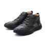 Men's High Top Boots Winter PU Leather Ankle Boots Fur Lined Warm Slip Resistant Waterproof Casual Shoes Outdoor Mountaineering Hiking Shoes