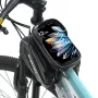 DTUCYCLE Bicycle Front Frame Separable Organizer Bag Waterproof Touch Screen Cycling Bag Triple Hoop Loop Fastening Bike Tube Bag for MTB Road