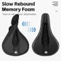 WEST BIKNIG Thickened Sponge High Elasticity Bike Seat Cushion PU Leather Soft Waterproof Hook Loop Fastening Bicycle Saddle Cover