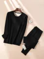TENGOO 2Pcs Men Winter Thermal Wear, Thermal Underwear Set, Thermal Base Layer Set, Warmth Slim Body and High Elasticity Comfortable and Breathable Long Sleeve Crew Neck Bottom Shirts Tops & Pants Men's Thermal Clothing