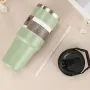 900ml Large Capacity Water Cup 304 Stainless Steel Car Insulated Cup with Straw and Handle Double Walled Travel Sports Water Bottle