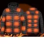 TENGOO HZ-23 23 Zones Heating Jacket Zipper Adjustable Size USB Charging Smart Thermal Warm Jacket Men's Heated Hooded Coat Outdoor Sportswear