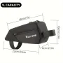 WEST BIKING 1L Bicycle Top Tube Bag Narrow Side Design Velcro Fastening Portable Zipper Storage Cycling Bag for MTB & Road Bikes