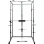 [US Direct] BOMINFIT Multi-Function Power Cage Power Tower 17.5-68'' High Adjustable Dipping Station Barbell Stand Squat Cage for Weight Training Max Loading 800lbs