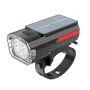BIKIGHT Solar Rechargeable LED Bicycle Headlight Anti-glare Type-C Charging Waterproof Bike Front Light for MTB Night Riding Safety