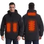 TENGOO HJ-04B 4 Heating Areas Jacket Windbreaker Unisex 3-Gear Thermal High Neck Hooded Coat Windproof Comfy Outerwear for Winter Hiking Outdoor Sport