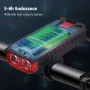 Đèn pha xe đạp sạc bằng năng lượng mặt trời LED siêu sáng 4000mAh Pin chống nước 4 chế độ sáng Đèn pin cảnh báo có còi 120dB cho đạp xe ban đêm