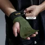 GOUNOD 1Pair Cowhide Sports Fitness Non-slip Palm Wrist Protection Grip Pads for Gym Weightlifting Training Dumbbell Pull-Up