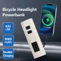 BIKIGHT 400LM 3000mAh Type-C Charging Bicycle Headlight 3 Gears COB Side Light Battery Level Display Waterproof Power Bank Front Bike Light for Night Riding