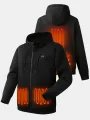 Auxo Unisex 4-Zone Heated Hoodie with 3.7V 20000mAh Battery Zip Up Fleece Hooded Sweatshirt Up to 20 Hours Warmth