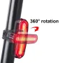 Bike Taillight 600mAh Battery 4 Light Modes USB-C Rechargeable IPX6 Waterproof Wear-resistant Lightweight Bicycle Rear Light for Night Cycling