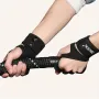 SKDK 1Pair Weight Lifting Fitness Sports Gloves Non-slip Breathable Sweat-wicking Silicone Palm Extended Strap Wrist Guard Gloves for Gym Power Training