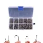 600pcs Fishing Hooks Set 10 Types High Carbon Steel Large Load-bearing Capacity Sharp Barbed Fishhook Rock Fishing Equipment Gear Tackle Accessories with Box