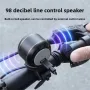 ESLNF 98 dB Mini Bicycle Horn Bluetooth 5.0 Speaker Waterproof Dustproof Aluminum Alloy Wire-controlled Warning Bell for Bike Motorcycle Riding Safety
