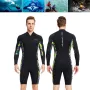 DIVE&SAIL Men's 1.5mm Neoprene Shorty Wetsuit UV Resistant Front Zip Long Sleeve Diving Suit for Snorkeling Swimming Surfing