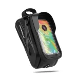Bicycle Bag For Phone Cycling Top Front Tube Frame Bag Waterproof Case Storage Touch Screen MTB Tube Hard Shell Front Beam Bag