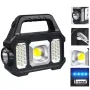 LED+COB/SMD Portable Strong Camping Light USB Charging Solar LED Handheld Flashlight Multifunctional Power Display With Side Light for Mountaineering Hiking Work Torch