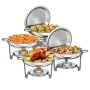 Warmounts 1/2/4/6Pack Chafing Dish Buffet Set, 5QT Round Buffet Servers and Warmers Set, Stainless Steel Catering Food Warmer with Glass Lid & Holder for Party Home Garden Wedding
