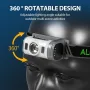 Motion Sensor Smart LED Headlamp Rechargeable Flashlight Red and Blue Warning Headlight Portable Clip-on Cap Light with 8 Lighting Modes for Outdoor Camping Hiking Fishing Running