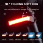 Bikight Solar Bike Taillight 600mAh Battery 6 Light Modes Type-C Solar Charging Waterproof Bicycle Rear Light for MTB Bike Motorcycle Electric Vehicle