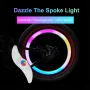 BIKIGHT LED Bicycle Wheel Tire Colorful Light Waterproof Willow Shape Bicycle Tyre Flash Decoration Warning Light for Night Cycling