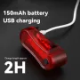 BENGGUO High Brightness Mini Bicycle Taillight 150mAH USB Charging Waterproof 3 Modes Bike Rear Light for Night Riding Safety Warning