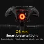 ROCKBROS Q5 Mini Smart Auto Bike Taillight Vibration Sensing Light Sensitivity Brake Rear Light IPx6 Waterproof Type-C Charging Bicycle Lump for MTB Road Night Cycling