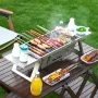 IPRee Stainless Steel Grill Outdoor Portable Charcoal Thickened Barbecue Household Small One-second Folding Carbon Baking Skewer Oven for Outdoor