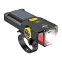 BIKIGHT Solar Rechargeable Zoomable Bicycle Headlight 1600mAH Anti-glare Red Warning Lamp Type-C Charging Bike Front Light for Night Riding Safety