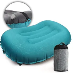 IPRee Ultralight Portable Inflatable Camping Travel Pillow Compact Ergonomic Inflating Pillows for Neck Lumbar Support Camp Hiking Equipment