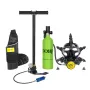 DIDEEP Mini Scuba Tank 1L Diving with Pump Snorkel Mask Portable Oxygen Cylinder Full Face Diving Mask Underwater Breath System