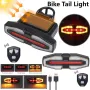 BIKIGHT Bicycle Solar Charging Wireless Remote Control Turn Signal Taillights USB Rechargeable Waterproof Bike Rear Light for Outdoor Night Riding Safety