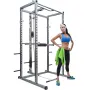 [US Direct] BOMINFIT Multi-Function Power Cage Power Tower 17.5-68'' High Adjustable Dipping Station Barbell Stand Squat Cage for Weight Training Max Loading 800lbs