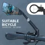 WEST BIKING HD Anti-Glare Bike Rearview Mirror 360° Rotation Adjustable Retractable Reflector for 20-23mm Bicycle Electric Scooter Handlebars