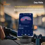 BIKIGHT Bicycle Horn Headlight with Phone Holder 90° Rotation 5 Light Modes Type-C Charging Waterproof Bike Front Light for MTB Outdoor Night Riding Safety