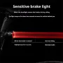 OFFBONDAGE ATS-Q6 Smart Auto Brake Sensing Bicycle Taillight 13 Light Modes Type-C Rechargeable Waterproof Bike Rear Light for MTB Road Night Riding Safety