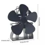 Energy Saving Fireplace 5 Blade Fireplace Quiet Safe Heat Powered Stove Fan Log Wood Burner Eco Friendly Fan-DY575J