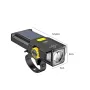 BIKIGHT Solar Rechargeable Zoomable Bicycle Headlight 1600mAH Anti-glare Red Warning Lamp Type-C Charging Bike Front Light for Night Riding Safety